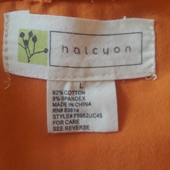 Halcyon Orange Full Zip Hi Neck Cotton Sweatshirt - Picture 6 of 7